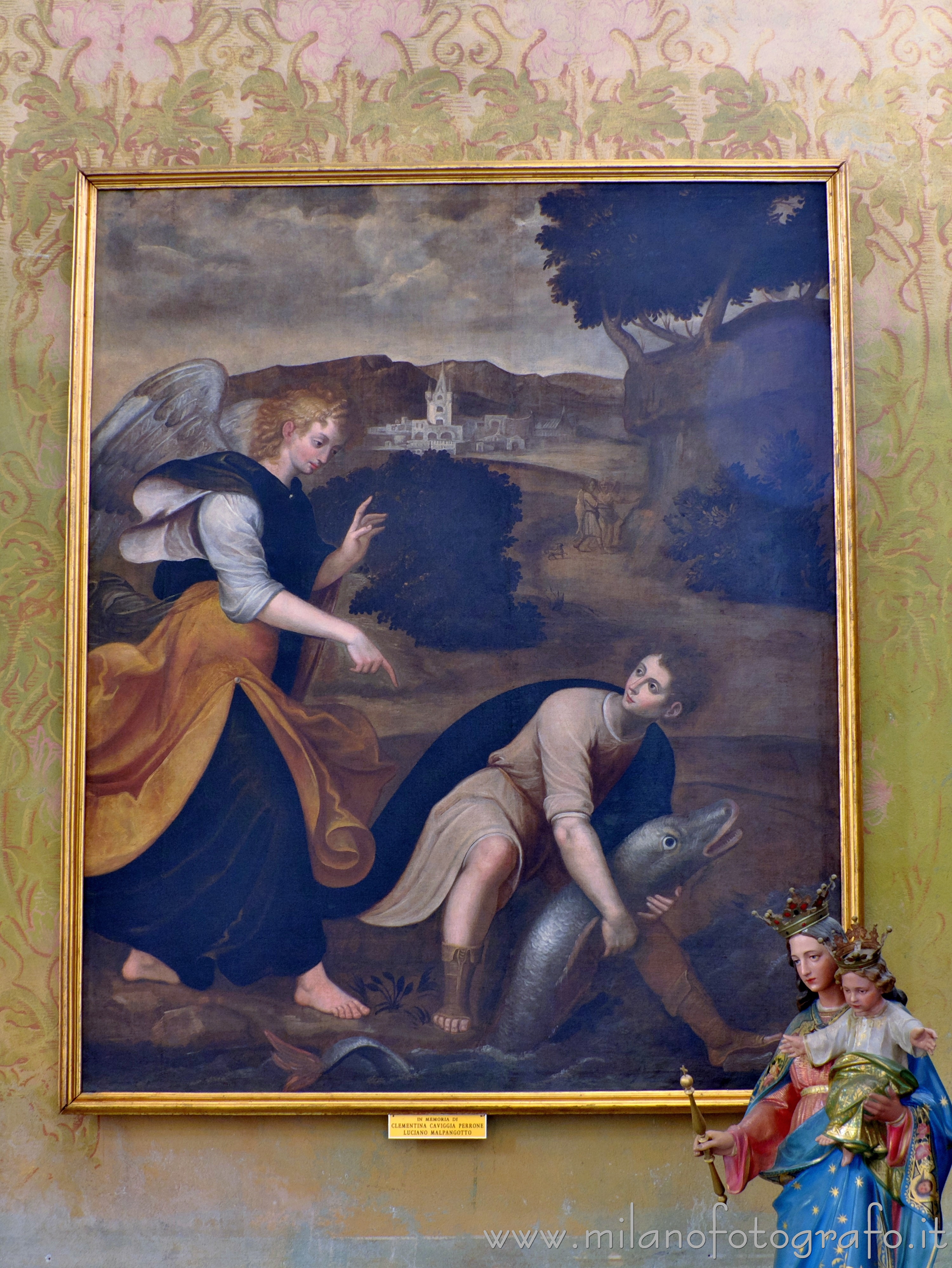 Lenta (Vercelli) - Tela raffigurante <i>Tobiolo e l'angelo</i> nella Chiesa parrocchiale di San Pietro - Foto a piena risoluzione